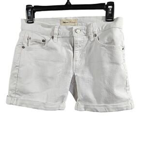 Gap 1969 Rolled Cuff White Jean Shorts 5" Inseam Size 24